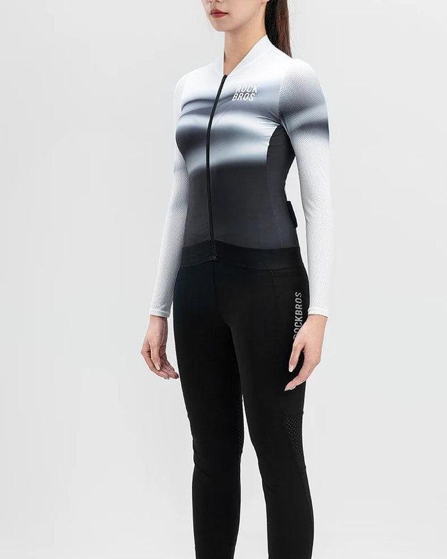 ROCKBROS Cycling Jersey Breathable Men Women Quick Dry Long-sleeved Shirt Windproof Spring/Summer Riding Clothing with YKK zippe