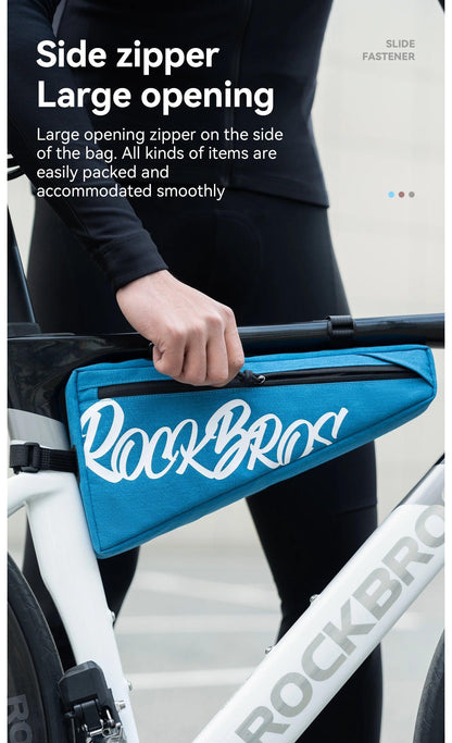 ROCKBROS Cycling Triangle Top Tube Bag Lightweight Bike Frame Pack for Tools and Accessories 1.9L large Capacity Triangle Bag