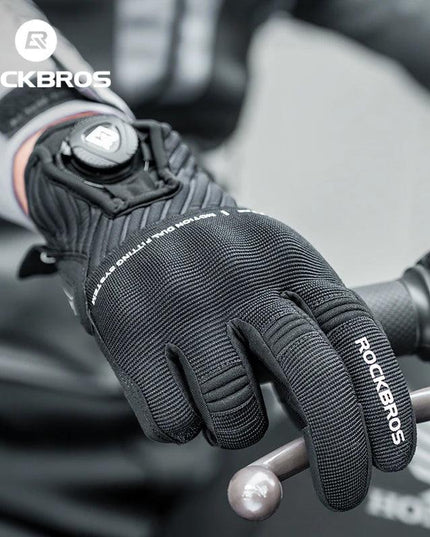 ROCKBROS Gloves Touch Screen Riding MTB Bike Bicycle Motorcycle Gloves SBR Palm Pad Fitness Climbing Thick Protective Glove