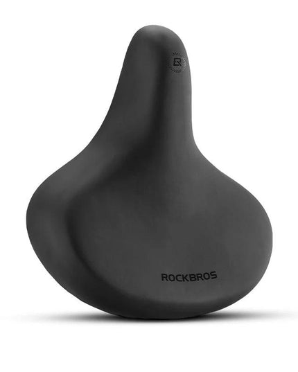 ROCKBROS Bicycle Saddle PVC Leather Comfortable Bike Seat Soft Shock Absorption Oversize Water-Resistant Cycling Cushion