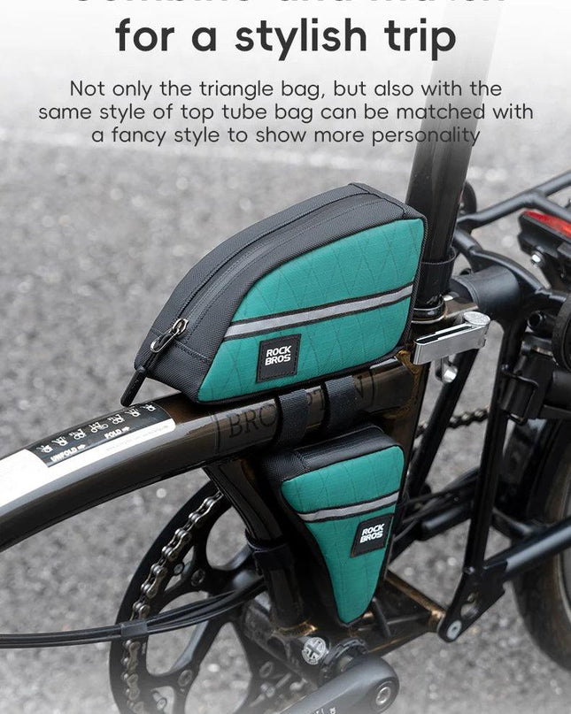 ROCKBROS Mini Triangle Bag Portable Bicycle Bag Ultralight Top Front Tube Frame Triangle Bag for Brompton Bike Cycling Accessory