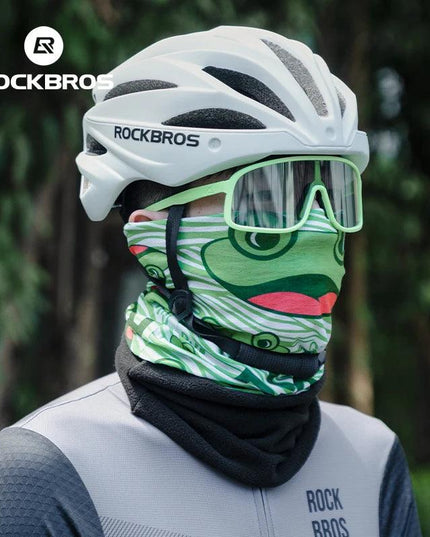 ROCKBROS Winter Warm Fleece Balaclava Cycling Headgear Bib Snowboard Hiking Neck Scarf Outdoor Windproof Thickened Mask Bib