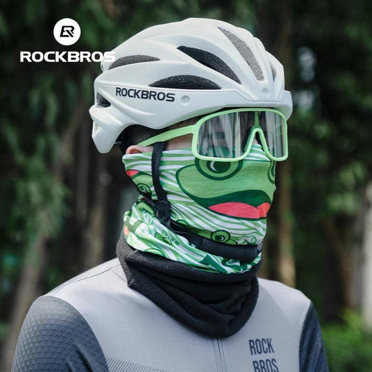 ROCKBROS Winter Warm Fleece Balaclava Cycling Headgear Bib Snowboard Hiking Neck Scarf Outdoor Windproof Thickened Mask Bib