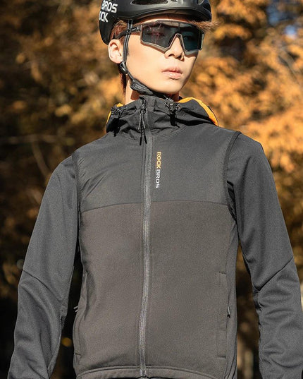 ROCKBROS Winter Warm Cycling Vest Thermal Fleece Windproof Cycling Jacket Winter Outdoor Sports Warm Vest for Men Women Running