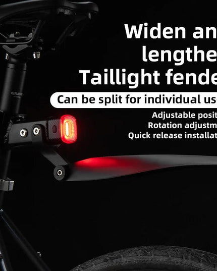ROCKBROS Bicycle Mudguard With Taillight Quick Release Road Bike Mudguard PP Aluminum Alloy  Support Fender Adjustable Parts