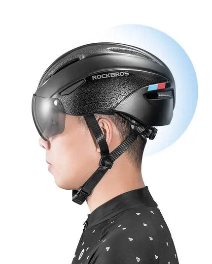 ROCKBROS Bicycle Helmet Cycling LED Light Rechargeable Cycling Helmet Mountain Road Bike Helmet Sport Safe Hat For Man