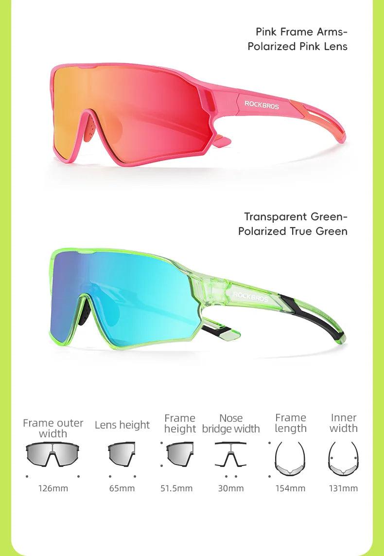 ROCKBROS Children's Cycling Glasses Polarised Sunglasses TR90 Flexible Frame for Boys Girls UV400 Protective Glasses Sports