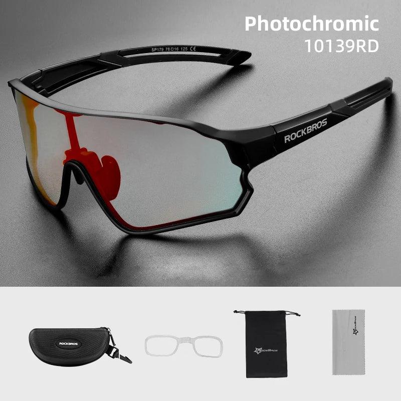 ROCKBROS Photochromic Cycling Glasses Outdoor Sports UV400 Goggles Sunglasses Bicycle Sports Eyewear Running Fishing Glasses