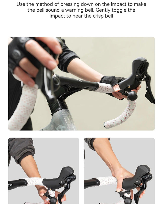 ROCKBROS Bicycle Bell for Road Bike Ring Crisp Sound Warning Alarm Bike Handlebar Copper Alloy Ring Horn Safety Cycling