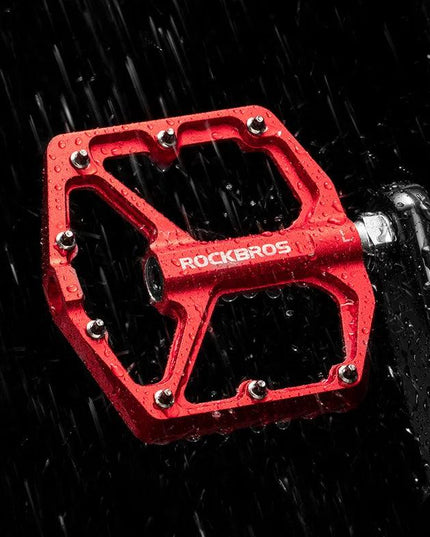 ROCKBROS Bike Pedals Aluminum Alloy Anti-slip Bicycle Pedals Ultralight Sealed Bearing One-piece MTB Road Mountain Cycling Pedal