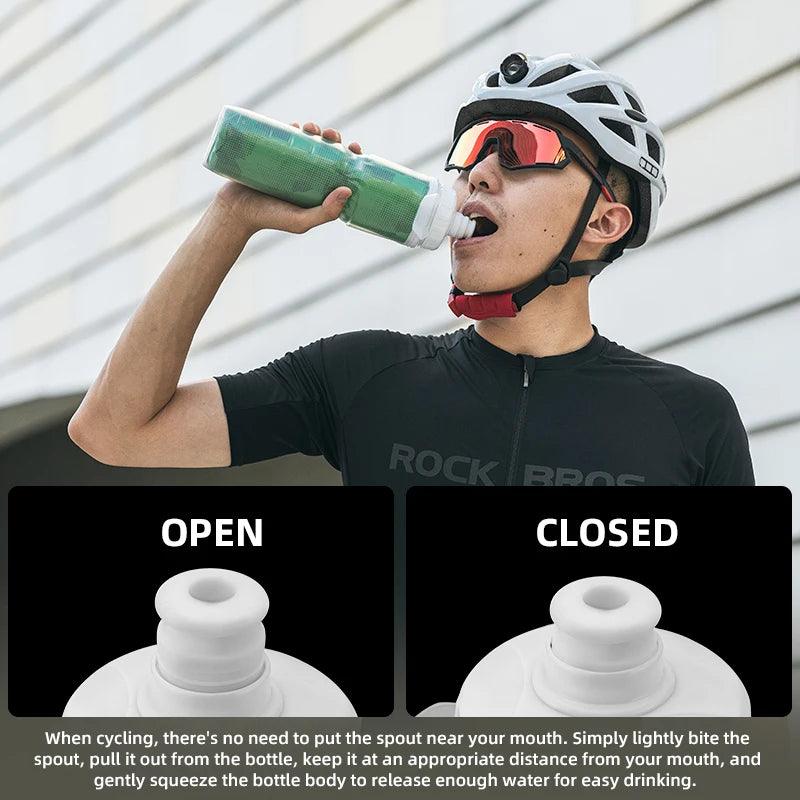 ROCKBROS Cycling Insulated Water Bottle 750ml PP5 Material Outdoor Sports Fitness Running Riding Camping Hiking Portable Kettle