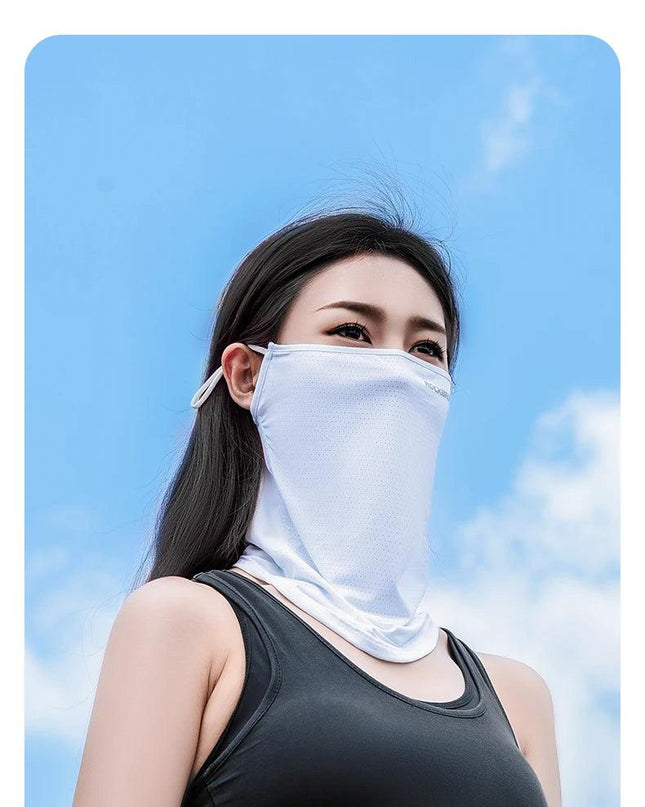 ROCKBROS Summer Ice Silk Mask Anti-UV Quick-drying Face Cover Sunscreen Bandana Breathable Neck Protection Hanging Ear Scarf