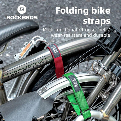 ROCKBROS Bicycle Frame Wheel Fixed Strap For Brompton Folding Bike Body Straps Fixed Belt Ankle Leg Pants Strap Outdoors