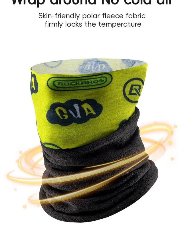 ROCKBROS Winter Warm Fleece Balaclava Cycling Headgear Bib Snowboard Hiking Neck Scarf Outdoor Windproof Thickened Mask Bib