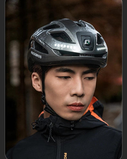 ROCKBROS Bicycle Light Helmet Type-C Charging Cycling Helmet Rechargeable Adjustable MTB Safely Mountain Road Scooter Helmet