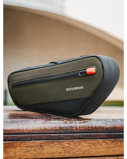 ROCKBROS Bicycle Frame Tube Bag Reflective 1.7L Bike Top Bottom Tube Bag Frame Bag Large Capacity MTB Cycling Pannier Portable