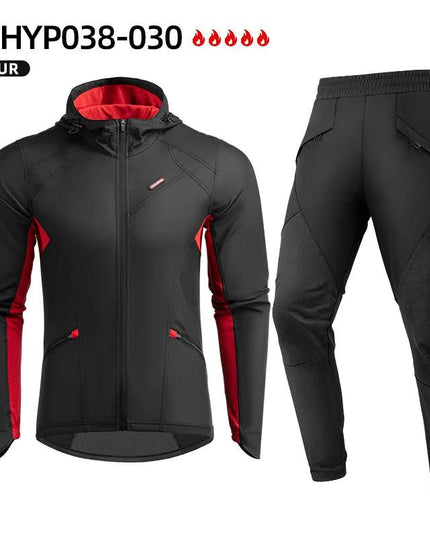 ROCKBROS Cycling Jersey Sets Winter Bicycle Clothes Windproof Thermal Fleece Bike Long Pants Outdoor Fishing Hiking Camping