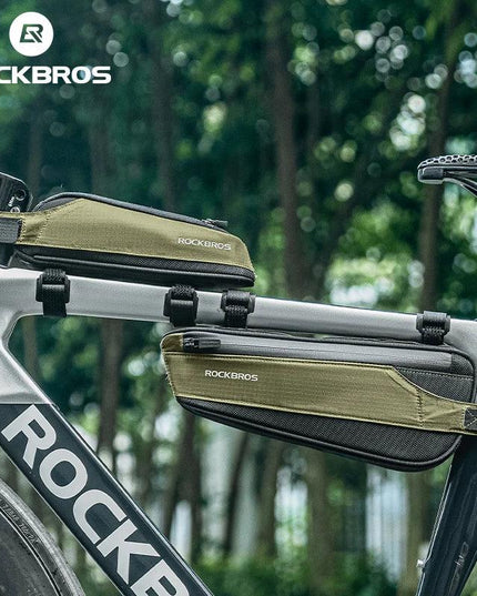 ROCKBROS Bicycle Bag Portable Cycling Top Tube Bag Nylon MTB Road Phone Tool Bag Reflective Ultralight Bicycle Pannier Pocket