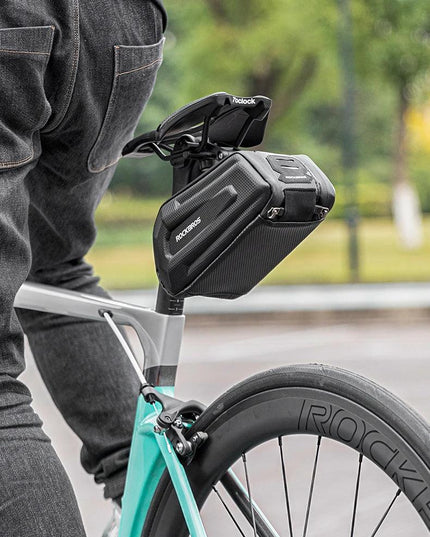 ROCKBROS1.7L Bicycle Bag Waterproof Rear Large Capatity Quick Release Seatpost Shockproof Double Zipper Rear Bag Accessories