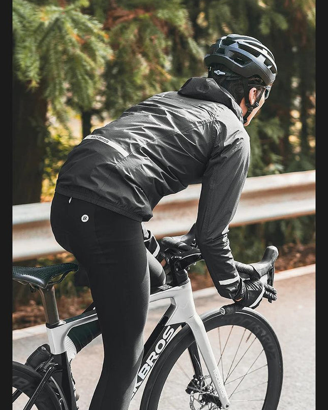 ROCKBROS Raincoat Cycling Waterproof Jacket Lightweight Motorcycle Rain Coat Breathable Reflective Hooded Outdoor Windbreaker