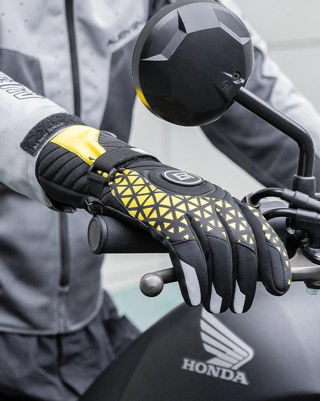 ROCKBROS Bicycle Gloves Winter Warm Motorcycle Full Finger Cycling Gloves Screen Touch Ski Sports Gloves Hiking Thermal Mitten