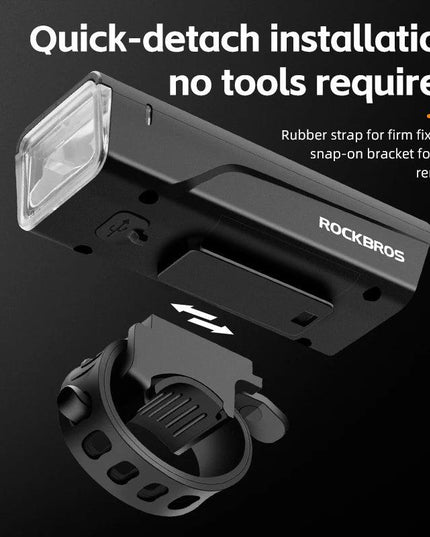 ROCKBROS Bicycle Light 260LM 1500mAh Handlebar Type-C Rechargeable LED Flashlight Bicycle Light Waterproof Bike Accessories