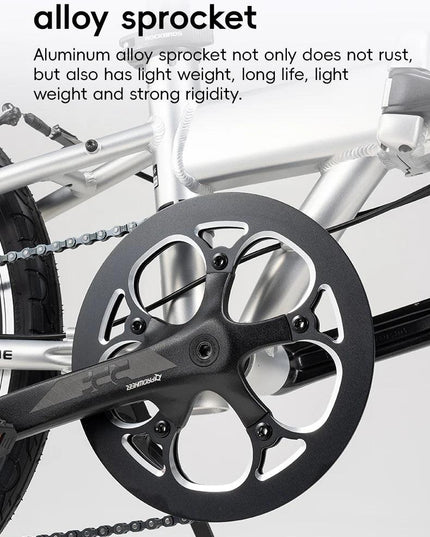 ROCKBROS 20 inch Folding Bike with Shimano 8-speed Aluminium Alloy Frame V Brake Lightweight Adult Unisex Adjustable Bike