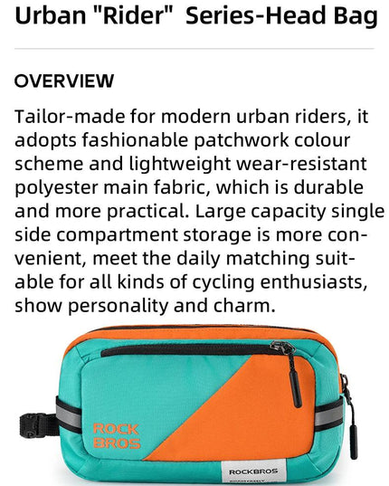 ROCKBROS Handlebar Bag  Bike Bag Portable Pannier Multi-purpose 2.5L Large Capacity Backpack Shoulder Messenger Crossbody Bags