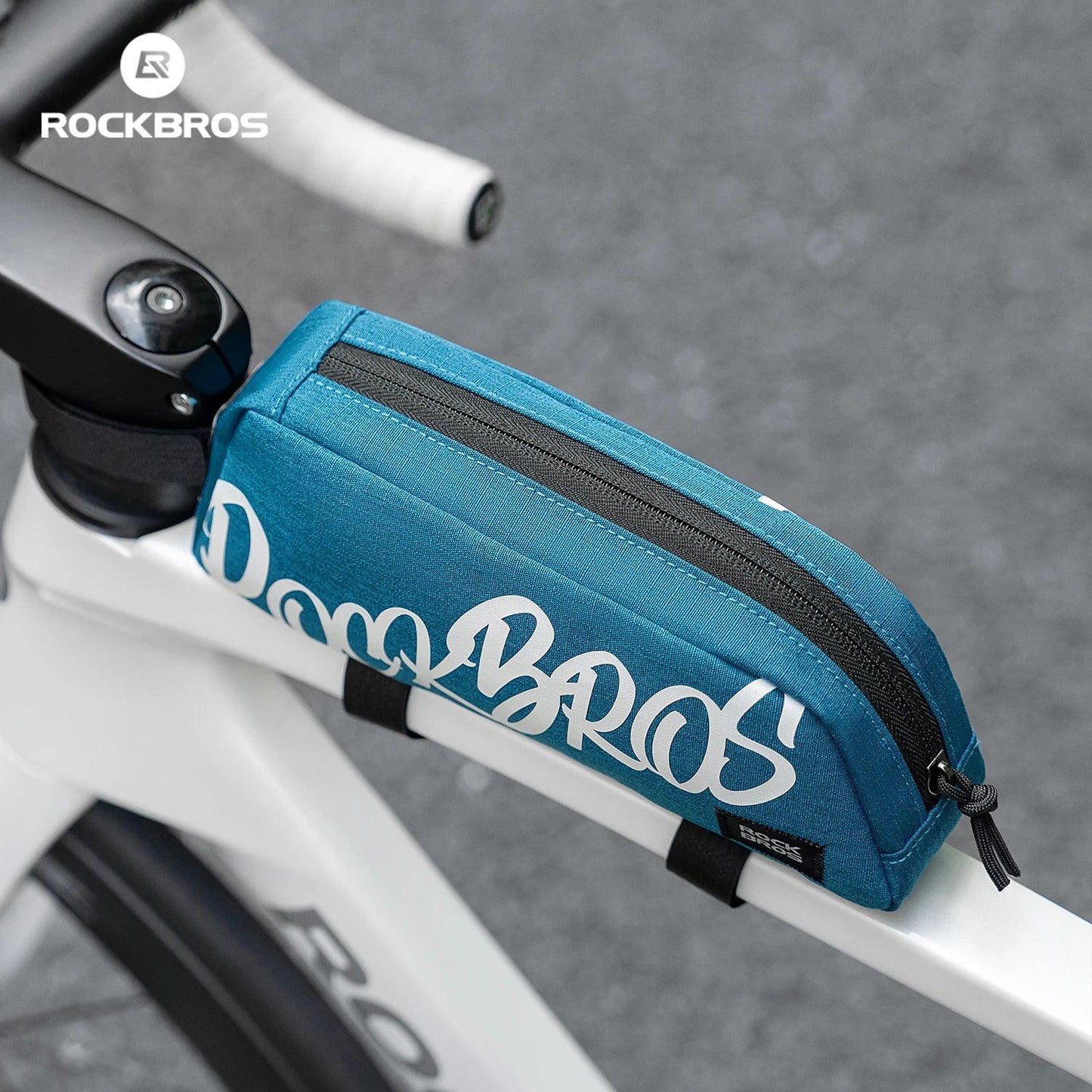 ROCKBROS Waterproof Bicycle Top Tube Bag Lightweight Bike Frame Pack Durable Cycling Storage Bag for Mountain and Road Bikes