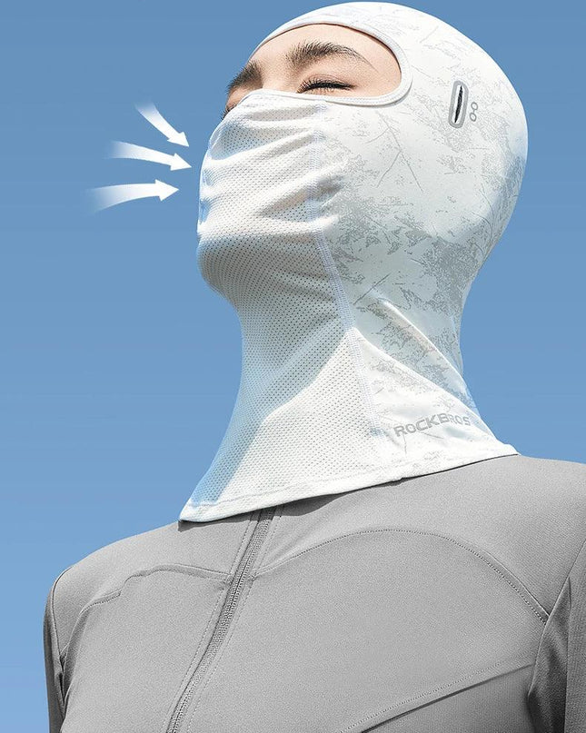ROCKBROS Summer Breathable Cycling Cap Cooling Sun UV Protection Mask Balaclava Hat Bicycle Scarf Motorcycle Full Face Mask