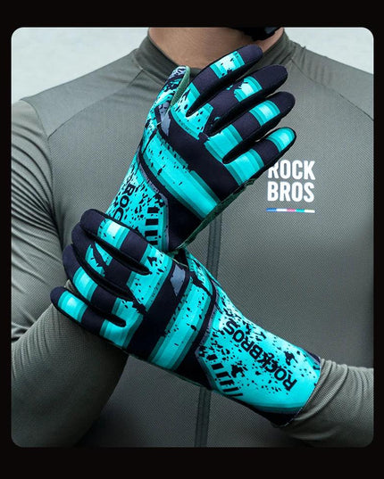 ROCKBROS Winter Cycling Gloves Ski Gloves Breathable Warmer MTB Bike Gloves Outdoor Motorcycle Riding Windproof Anti-slip Gloves