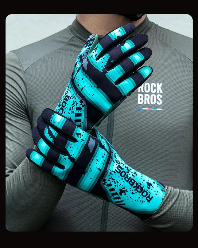 ROCKBROS Winter Cycling Gloves Ski Gloves Breathable Warmer MTB Bike Gloves Outdoor Motorcycle Riding Windproof Anti-slip Gloves
