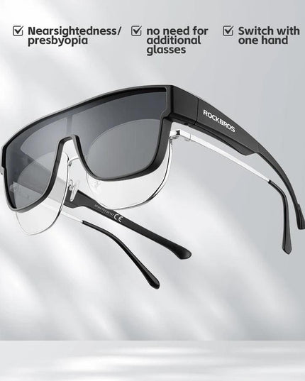 ROCKBROS Polarized Sunglasses Men's Driving Shades Dual-use Lens Camping Hiking Fishing Women UV400 Sports Cycling Eyewear