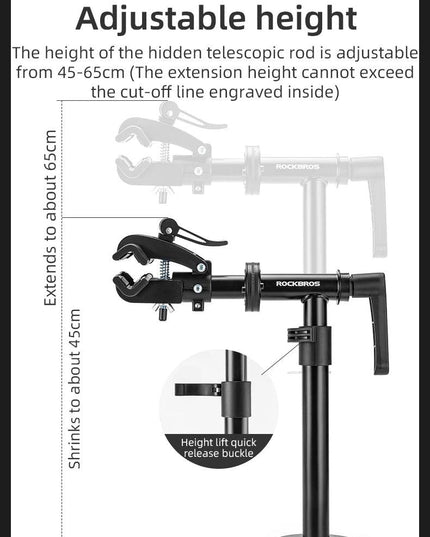 ROCKBROS Bike Repair Rack Desktop Professional Bicycle Wheel Truing Stand 360° Rotation Adjustable Maintenance Storage Stand