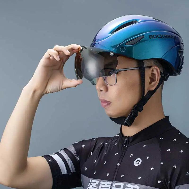 ROCKBROS Bicycle Helmet Cycling LED Light Rechargeable Cycling Helmet Mountain Road Bike Helmet Sport Safe Hat For Man