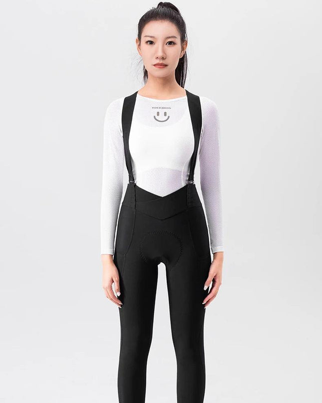 ROCKBROS TVI Women's Detachable Cycling Bib Pants Autumn Winter Warm Tights Bicycle Trousers Shock Absorption Pad For MTB Road ﻿