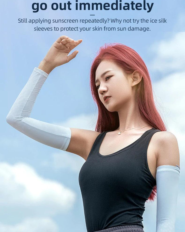 ROCKBROS Ice Silk Bicycle Sleeves Anti-UV Sunscreen Running Cycling Sleeve Fishing Bicycle Outdoor Breathable Unisex Arm Cover