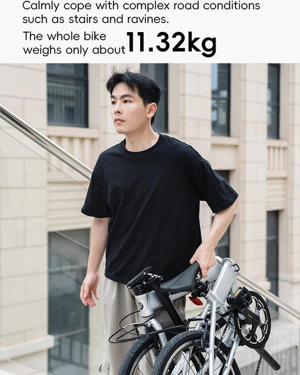 ROCKBROS 20 inch Folding Bike with Shimano 8-speed Aluminium Alloy Frame V Brake Lightweight Adult Unisex Adjustable Bike