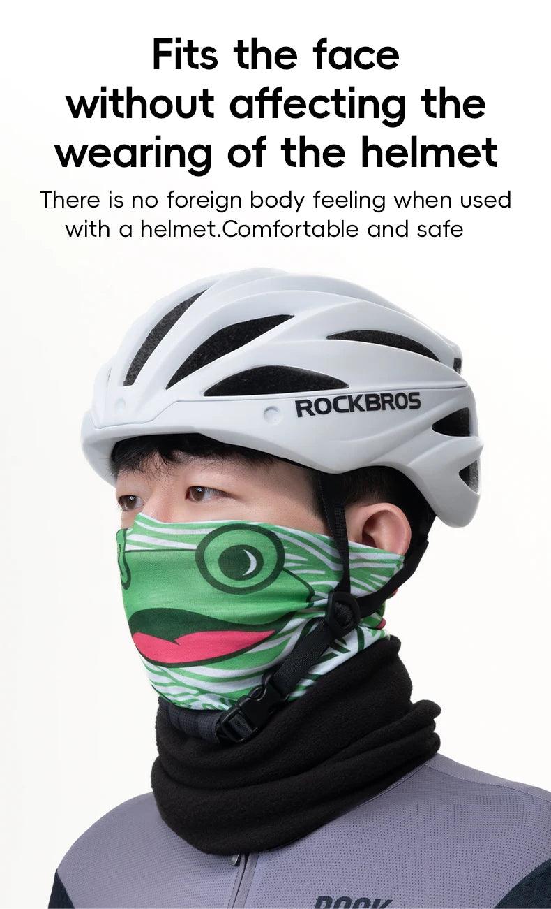 ROCKBROS Winter Warm Fleece Balaclava Cycling Headgear Bib Snowboard Hiking Neck Scarf Outdoor Windproof Thickened Mask Bib