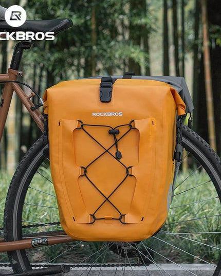 Rockbros Waterproof Bike Bag 25L Travel Cycling Bag Basket Bicycle Rear Rack Tail Seat Trunk Bags Bicycle Bags Panniers 1PCS