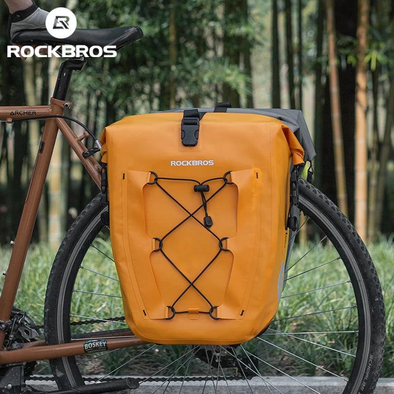 Rockbros Waterproof Bike Bag 25L Travel Cycling Bag Basket Bicycle Rear Rack Tail Seat Trunk Bags Bicycle Bags Panniers 1PCS