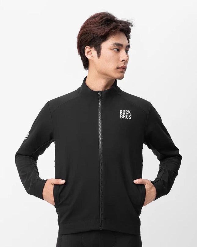 ROCKBROS Windproof Jacket Thermal Fleece Bike Jersey Autumn Winter Outdoor Sport Jacket Coat 0-15°with Italian warm fabric