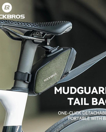 ROCKBROS Bicycle Saddle Bag Portable Waterproof Cycling Seat Tail Bag MTB Road Bike Storage Bag Seatpost Backpack With Mudguard
