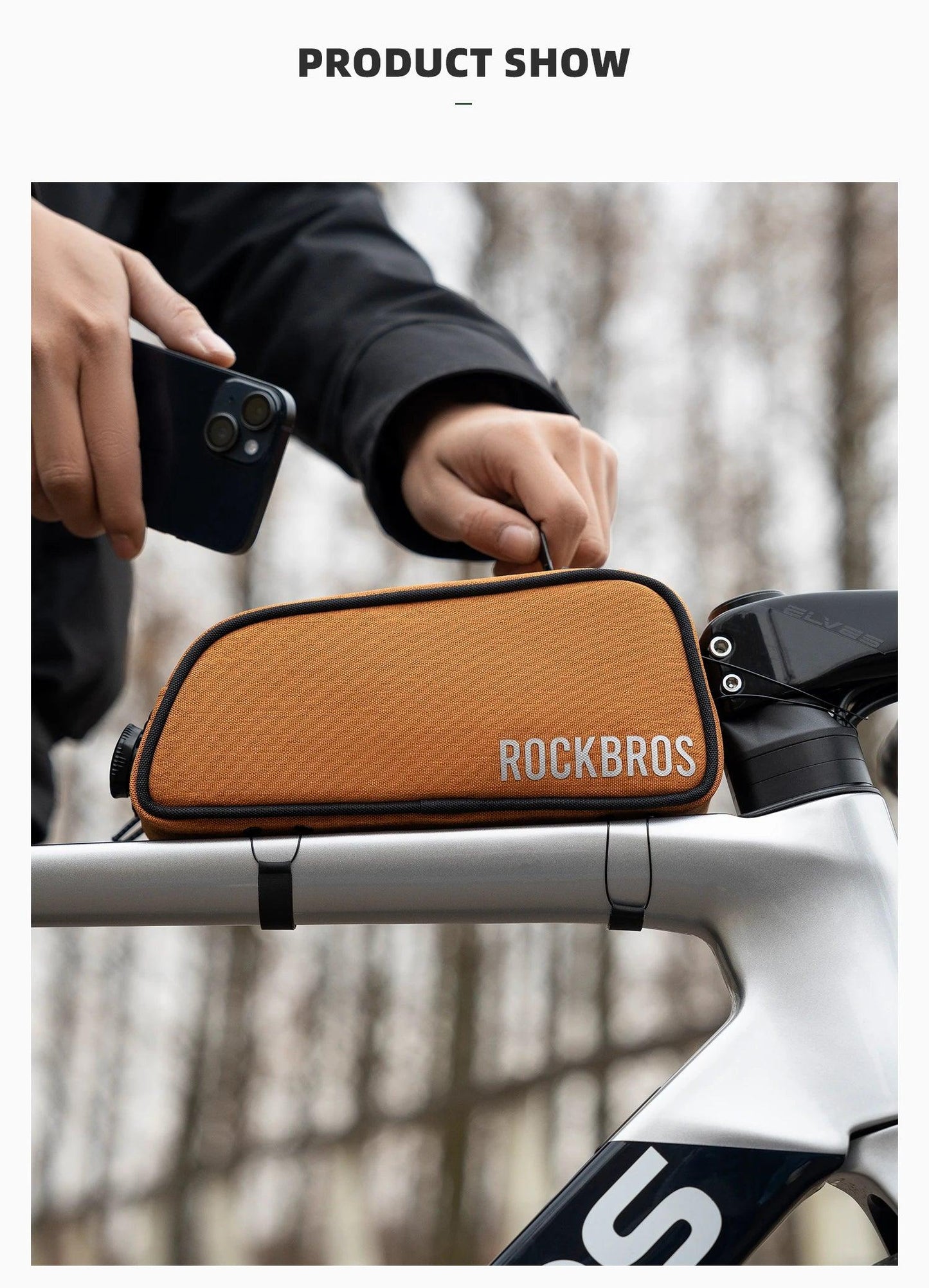 ROCKBROS ROAD TO SKY Cycling Bag Large Capacity Bicycle Front Tube Bag Long Distance Riding Head Beam Hanger Bag Bike Accessory