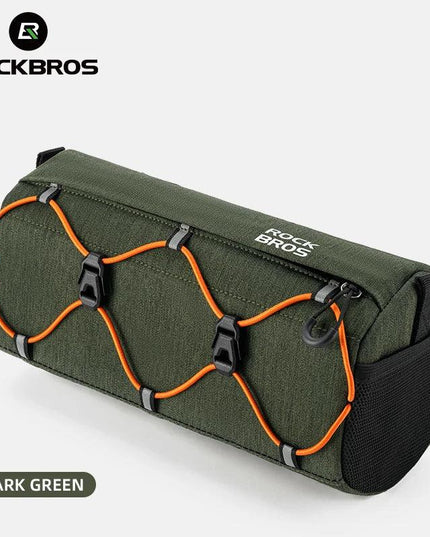 ROCKBROS Bicycle Front Tube Bag 2.2L Capacity Handlebar Bag Waterproof Multifunction Portable Shoulder Bag Tube Bag Elastic Band