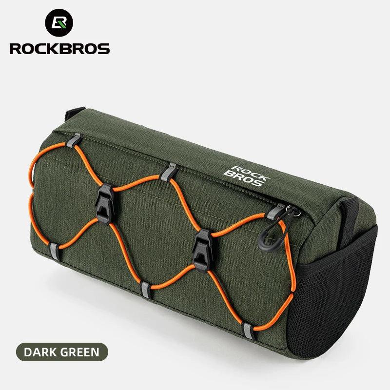 ROCKBROS Bicycle Front Tube Bag 2.2L Capacity Handlebar Bag Waterproof Multifunction Portable Shoulder Bag Tube Bag Elastic Band