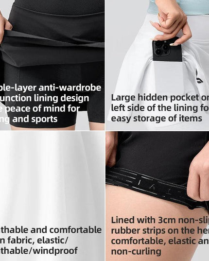ROCKBROS TVI Cycling Skirt for Women Summer Breathable Running Cycling Outdoors Tennis Sport Skirt Pockets Fitness Casual Shorts