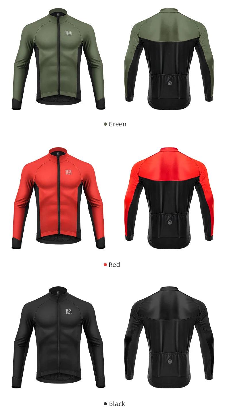 ROCKBROS Winter Cycling Jacket 0 Degree Thermal Bike Jacket Outdoor Warm Fleece Coat Mtb Bicycle Jersey Windbreaker Clothes