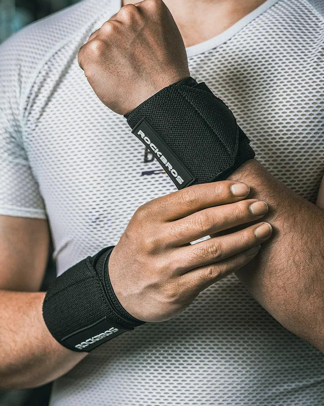 ROCKBROS Fitness Wrist Wraps Gym Adjustable Wrist Bandages Protector Wrist Support Sports Fitness Wrist Protection Sleeve A Pair