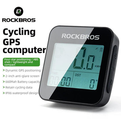 ROCKBROS Bike Computer GPS Speedometer Road Bike MTB Waterproof Automatic Digital Stopwatch Cycling Odometer Cycling Computer